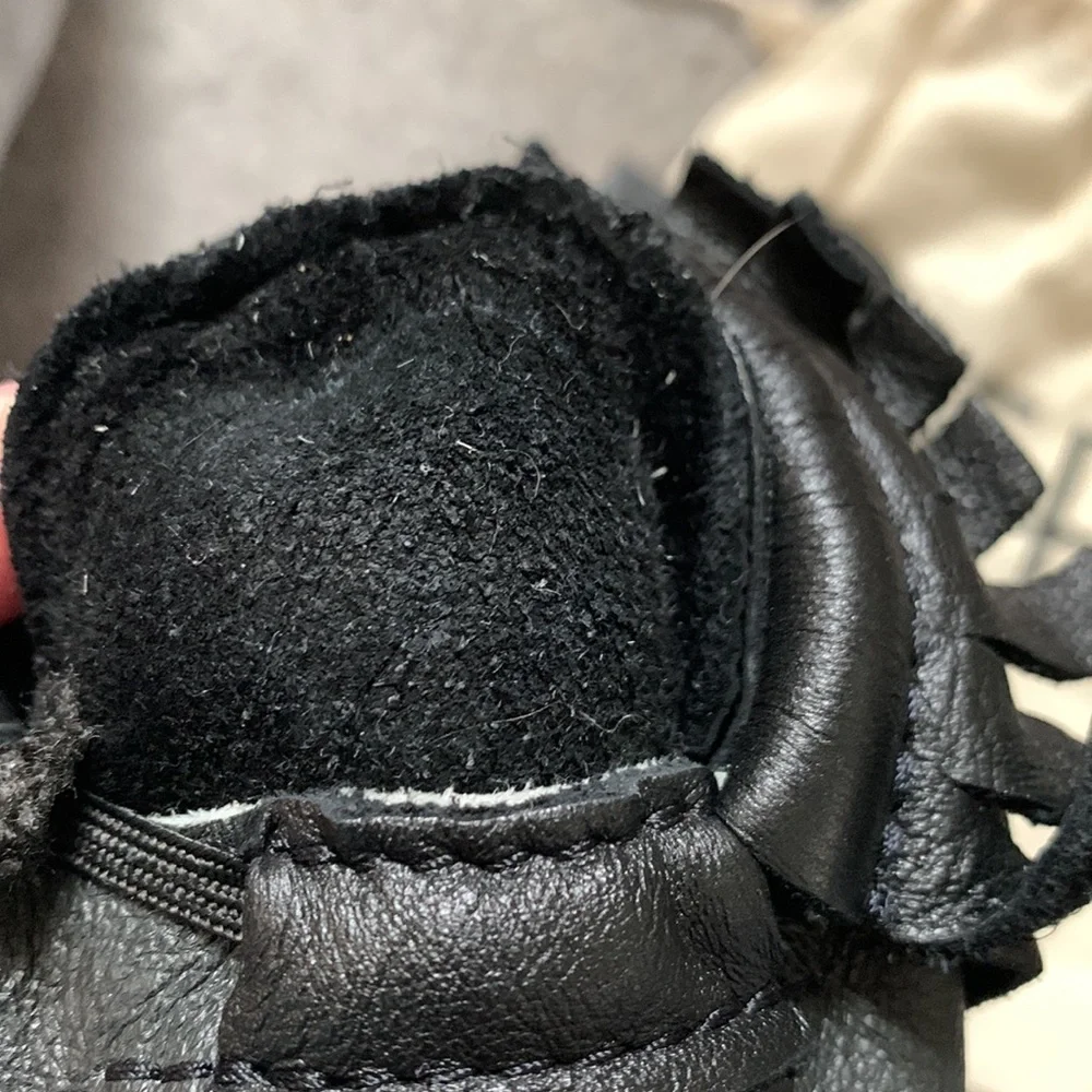 Freshly Picked Black Moccasins with White Skeleton Print